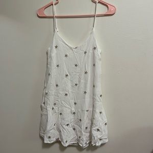 Francesca’s, size xxs, pink and gold star mini dress